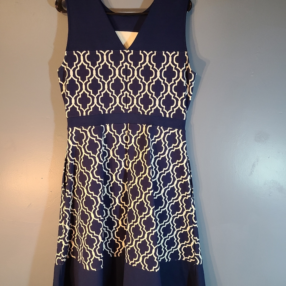 Lands End dress geometrical print dress
